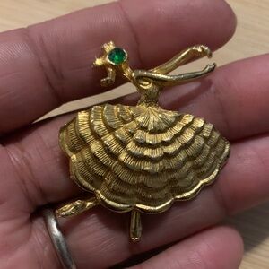 Vintage Gold Ballerina Brooch